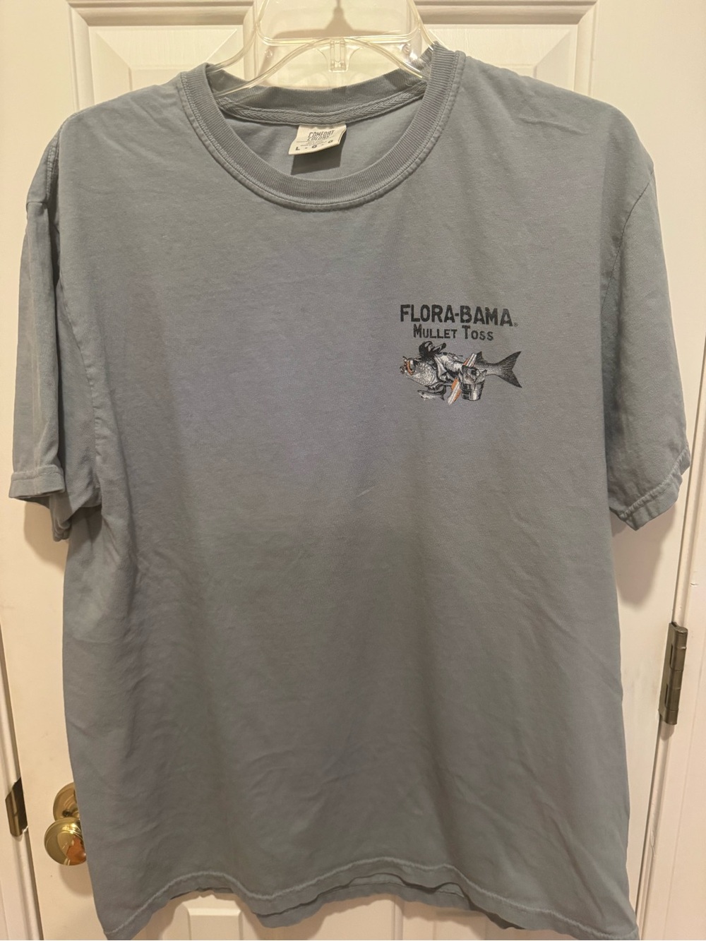 Comfort Colors Light Blue Flora-Bama Mullet Toss Short Sleeve Tee